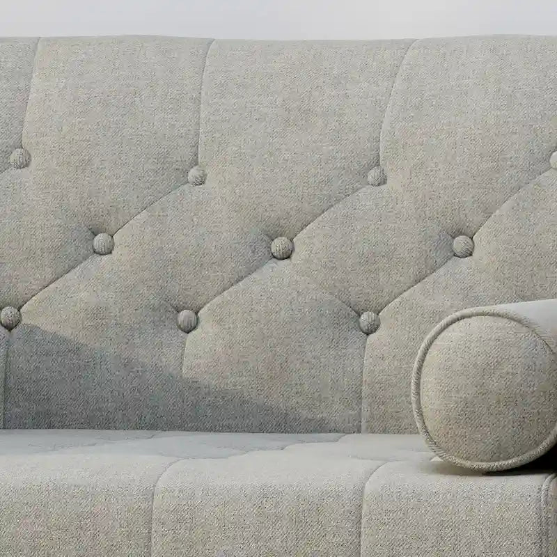 Mid-Century Club Chair with Bolster Pillows and Gold-Tipped Legs