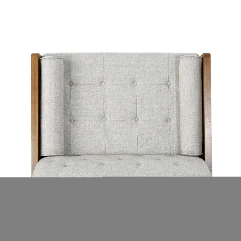 Mid-Century Club Chair with Bolster Pillows and Gold-Tipped Legs