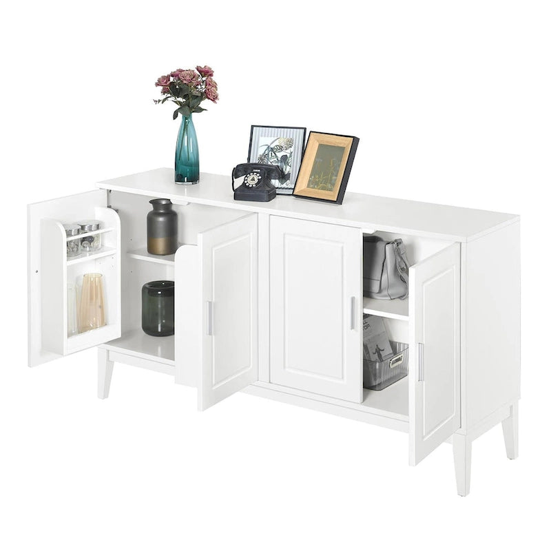 4-Door Sideboard Storage Cabinet with Adjustable Shelves and Cable Holes - 60W x 15.7D x 33H