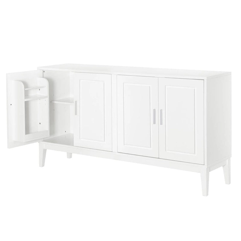 4-Door Sideboard Storage Cabinet with Adjustable Shelves and Cable Holes - 60W x 15.7D x 33H