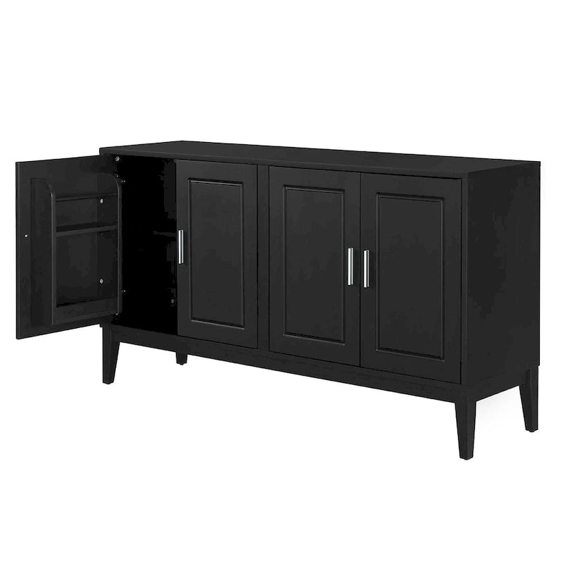 4-Door Sideboard Storage Cabinet with Adjustable Shelves and Cable Holes - 60W x 15.7D x 33H