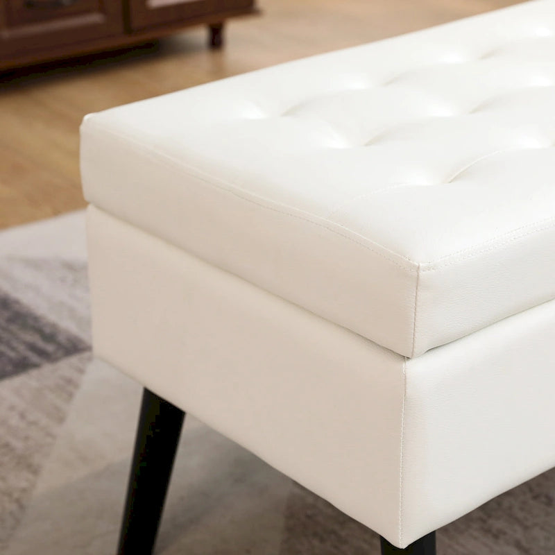 Tufted Storage Ottoman Bench - End of Bed, 43.3W x 17.7D x 18.9H, 300 lb Capacity