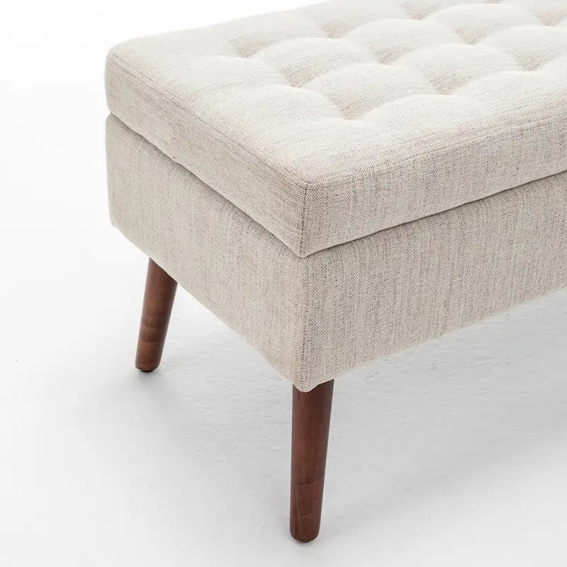 Tufted Storage Ottoman Bench - End of Bed, 43.3W x 17.7D x 18.9H, 300 lb Capacity
