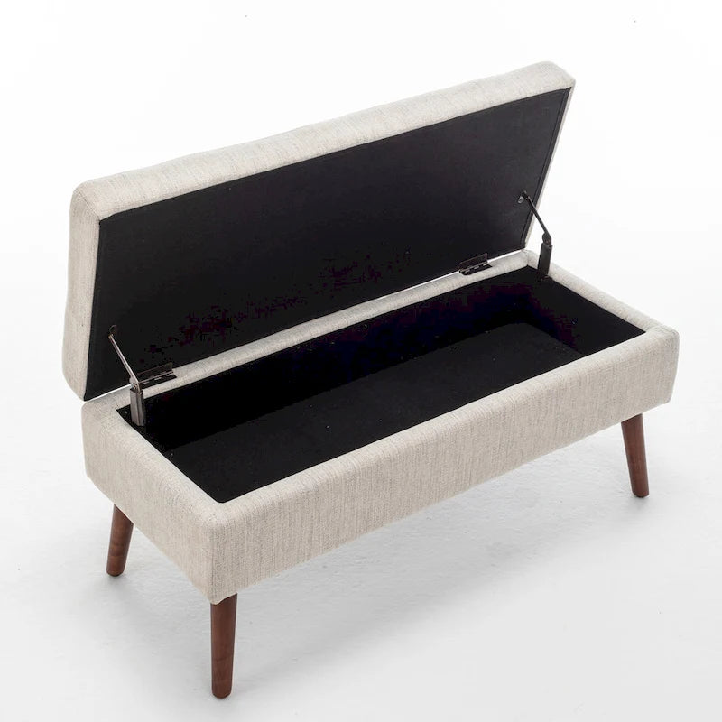 Tufted Storage Ottoman Bench - End of Bed, 43.3W x 17.7D x 18.9H, 300 lb Capacity