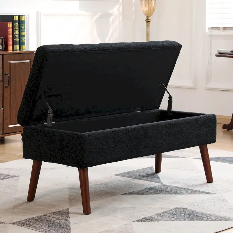 Tufted Storage Ottoman Bench - End of Bed, 43.3W x 17.7D x 18.9H, 300 lb Capacity