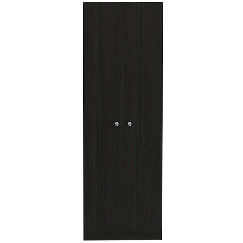 71" Black Wood Pantry Storage Closet - 23.6W x 70.8H x 11.8D