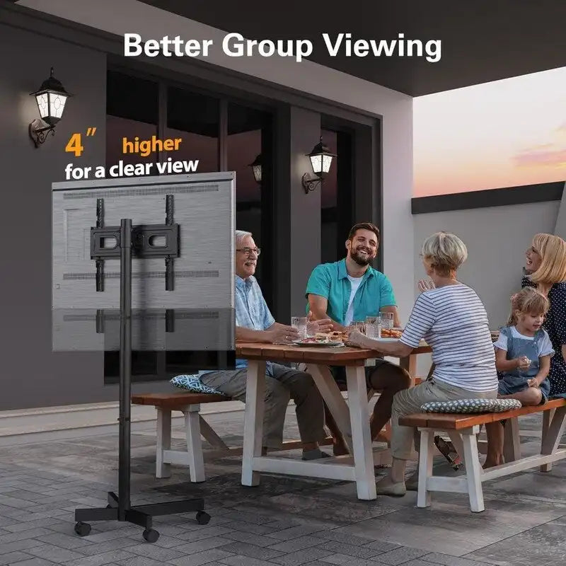 Rolling TV Stand with Height & Tilt Adjustment for 23"-60" TVs