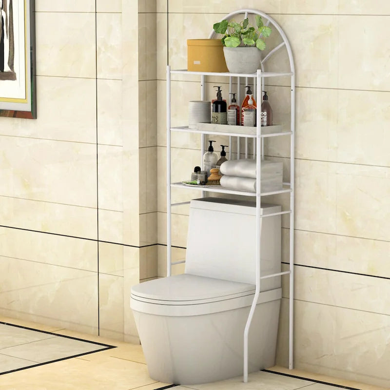 3-Tier Over-the-Toilet Bathroom Storage Shelf - White