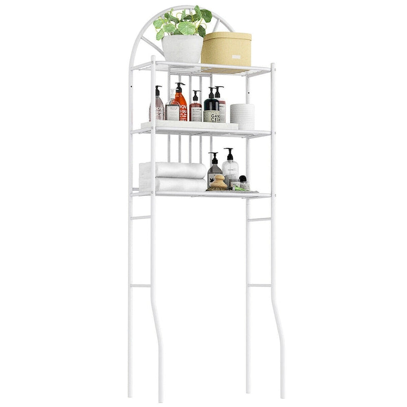 3-Tier Over-the-Toilet Bathroom Storage Shelf - White