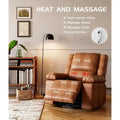 Leather Power Lift Recliner with Heat and 8-Point Massage - Medium or Large