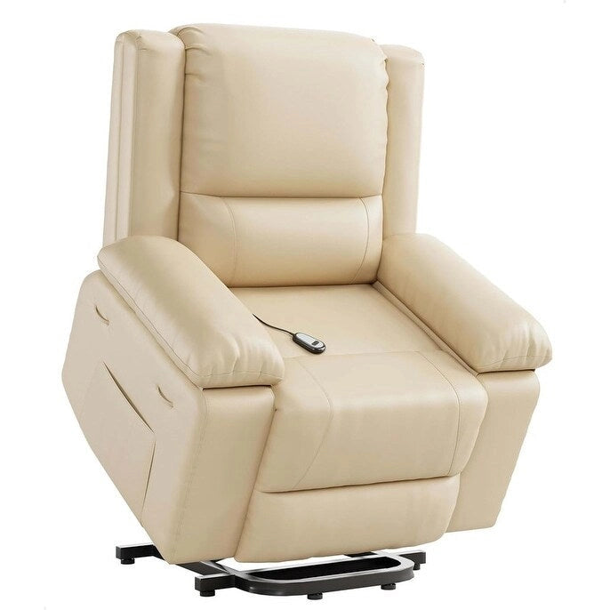 Leather Power Lift Recliner with Heat and 8-Point Massage - Medium or Large
