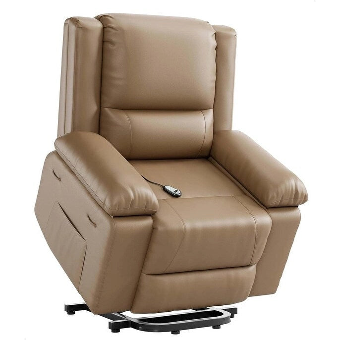 Leather Power Lift Recliner with Heat and 8-Point Massage - Medium or Large