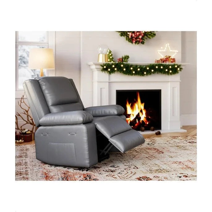 Leather Power Lift Recliner with Heat and 8-Point Massage - Medium or Large