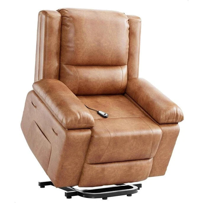 Leather Power Lift Recliner with Heat and 8-Point Massage - Medium or Large