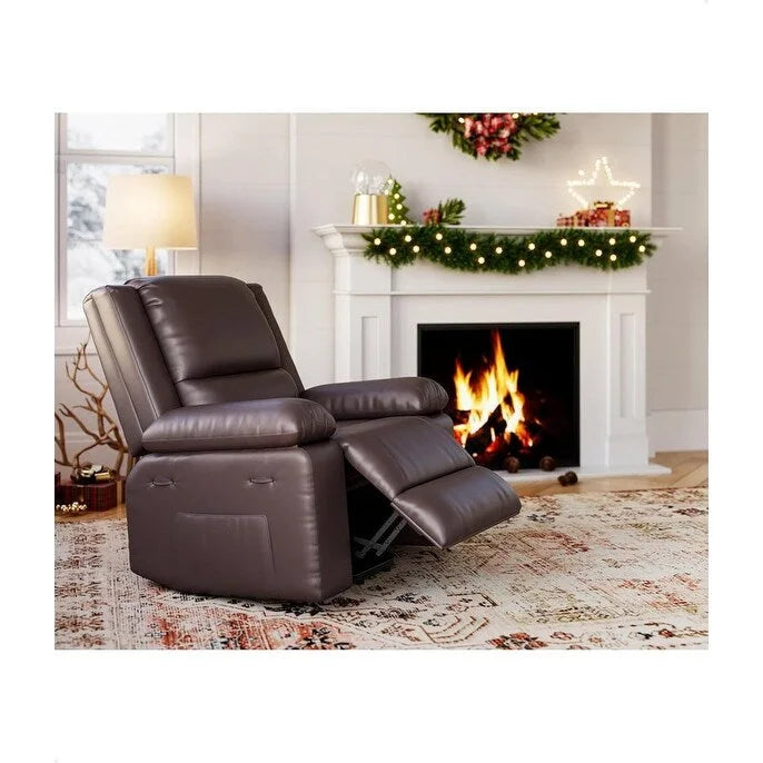 Leather Power Lift Recliner with Heat and 8-Point Massage - Medium or Large