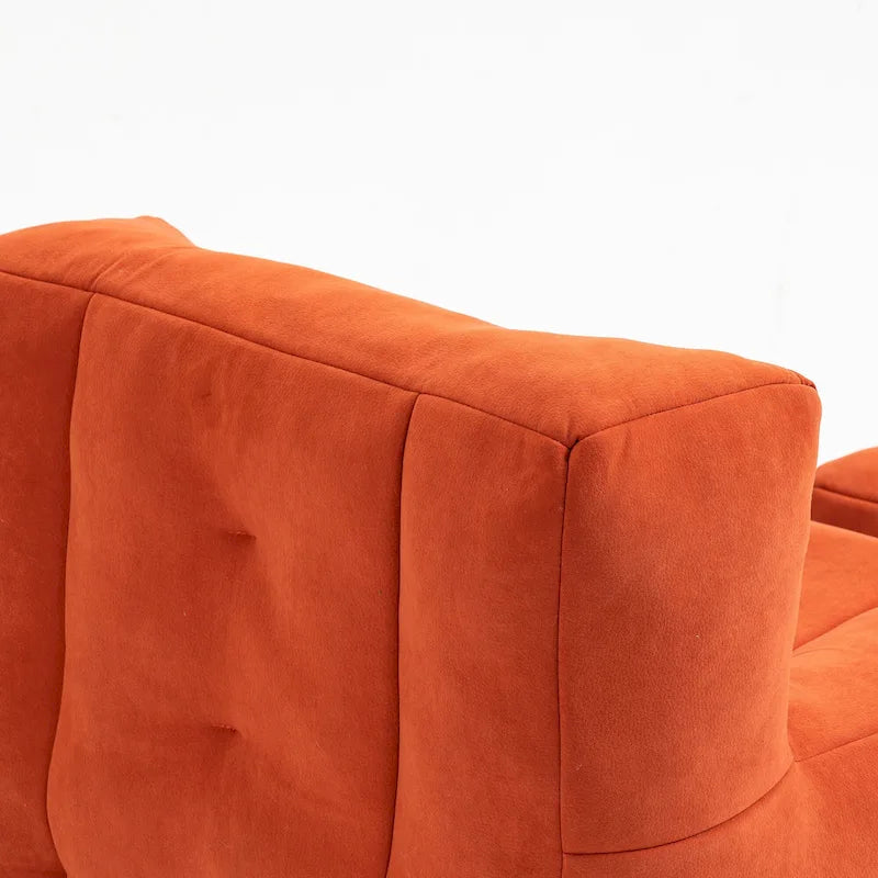 Modern 38.5" Velvet Upholstered Accent Chair with Memory Foam and Ottoman