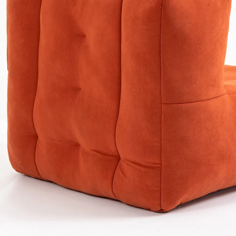 Modern 38.5" Velvet Upholstered Accent Chair with Memory Foam and Ottoman