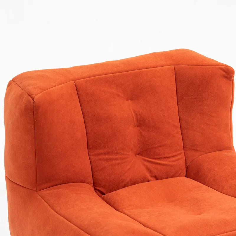 Modern 38.5" Velvet Upholstered Accent Chair with Memory Foam and Ottoman