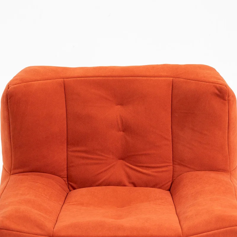 Modern 38.5" Velvet Upholstered Accent Chair with Memory Foam and Ottoman