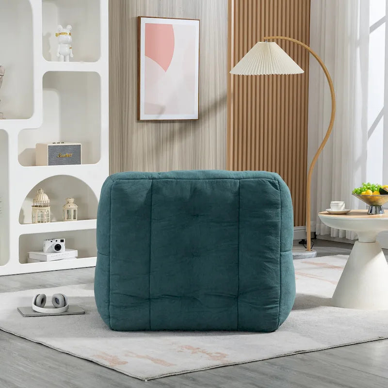 Modern 38.5" Velvet Upholstered Accent Chair with Memory Foam and Ottoman