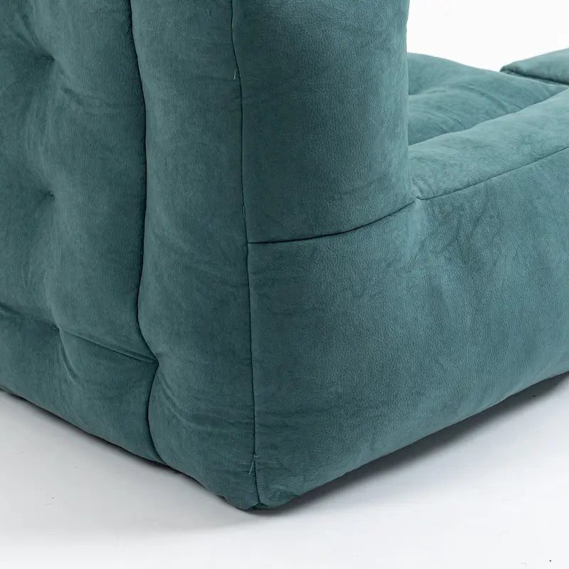 Modern 38.5" Velvet Upholstered Accent Chair with Memory Foam and Ottoman