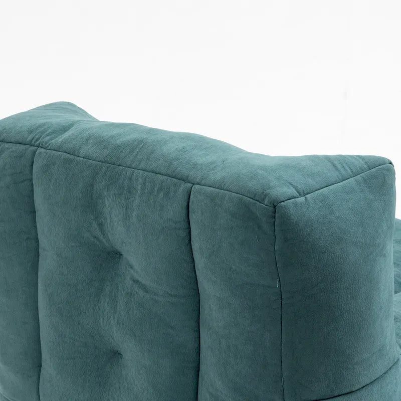 Modern 38.5" Velvet Upholstered Accent Chair with Memory Foam and Ottoman