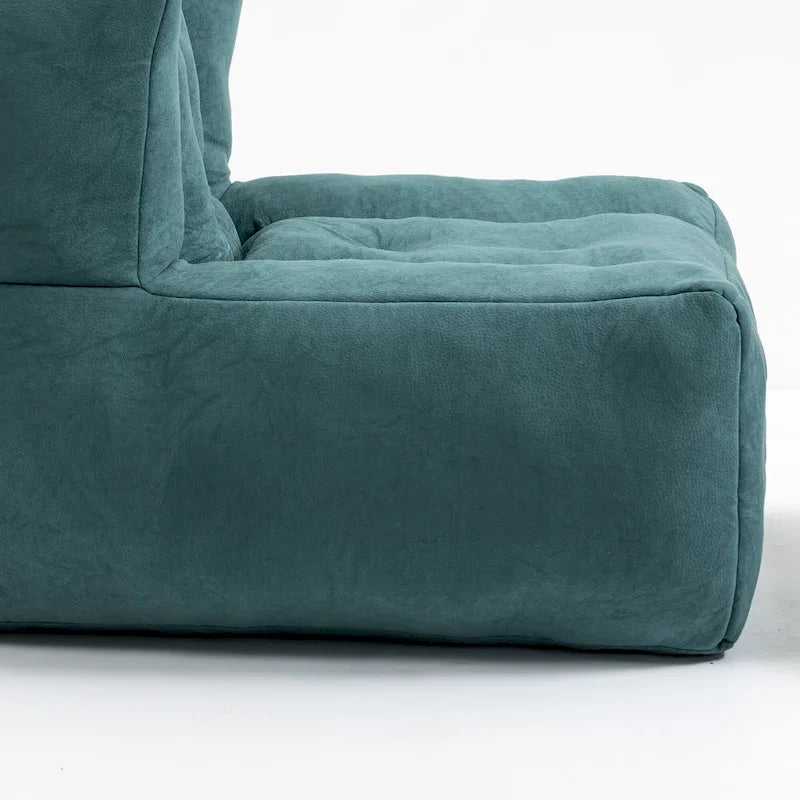 Modern 38.5" Velvet Upholstered Accent Chair with Memory Foam and Ottoman