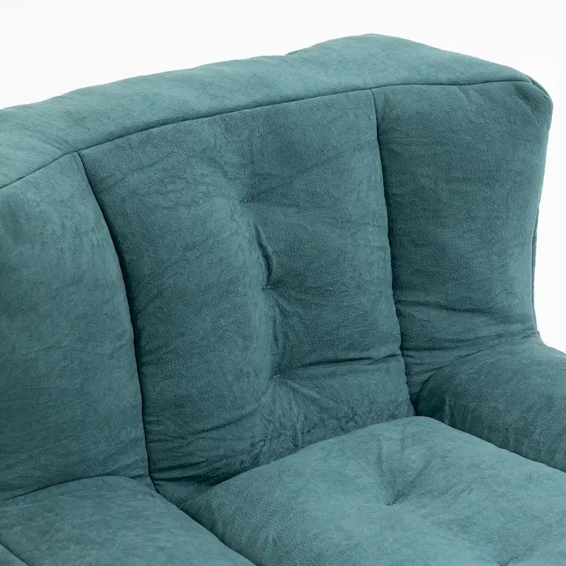 Modern 38.5" Velvet Upholstered Accent Chair with Memory Foam and Ottoman