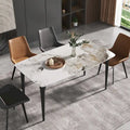 Sintered Stone Dining Table with Pandora Pattern and Metal Legs - Seats 4-6