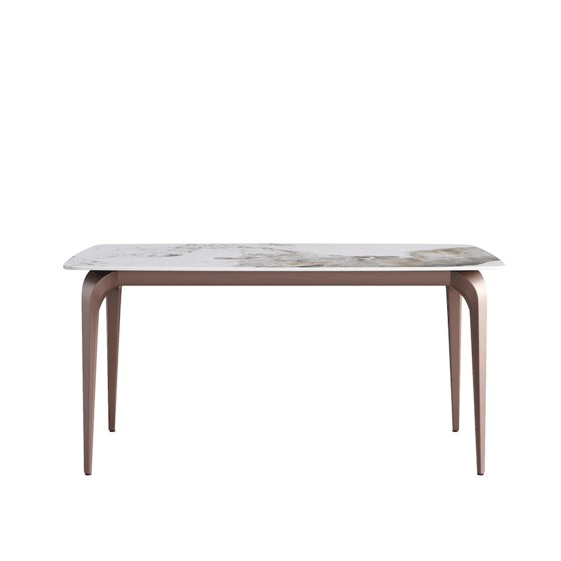 Sintered Stone Dining Table with Pandora Pattern and Metal Legs - Seats 4-6