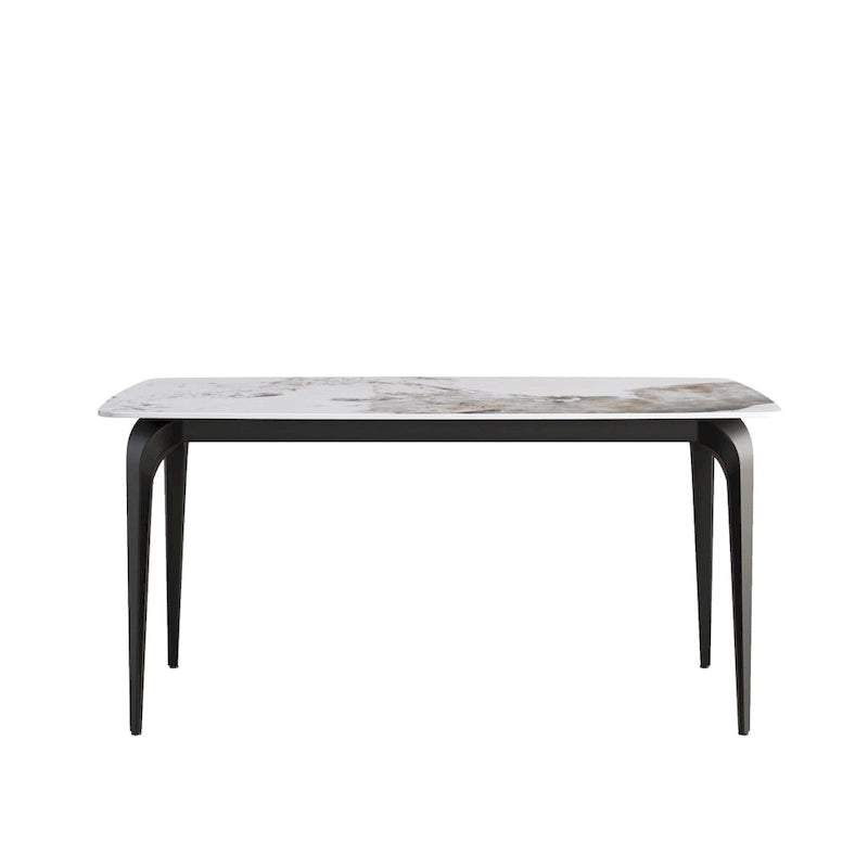 Sintered Stone Dining Table with Pandora Pattern and Metal Legs - Seats 4-6