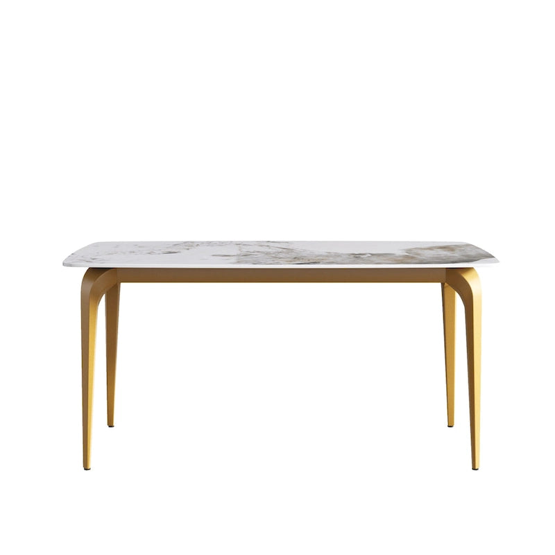 Sintered Stone Dining Table with Pandora Pattern and Metal Legs - Seats 4-6