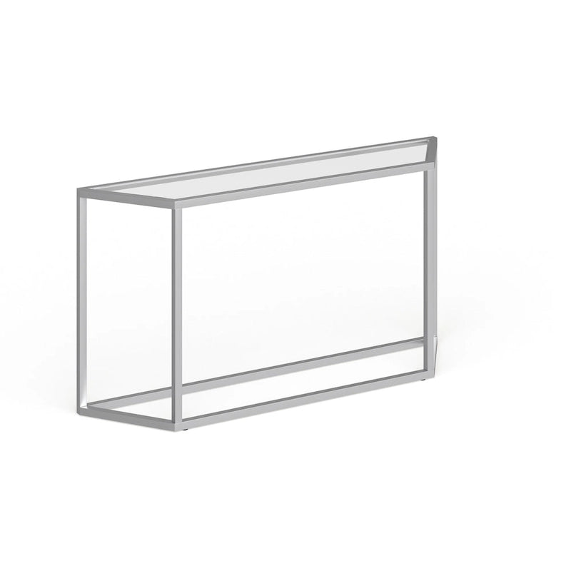 55" Steel Console Table with Tempered Glass Top