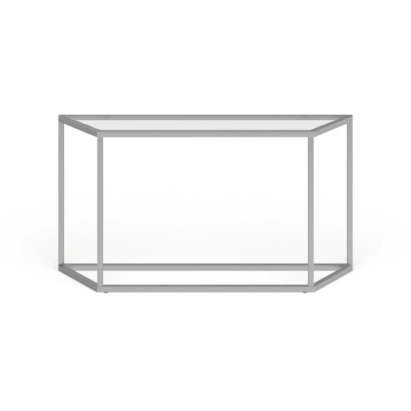 55" Steel Console Table with Tempered Glass Top