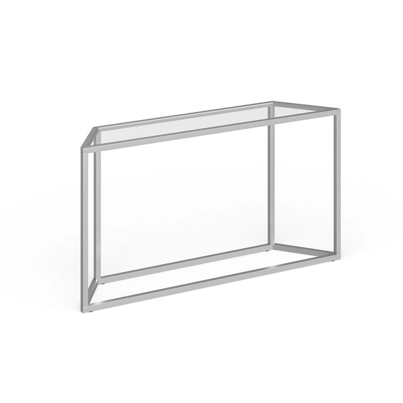 55" Steel Console Table with Tempered Glass Top