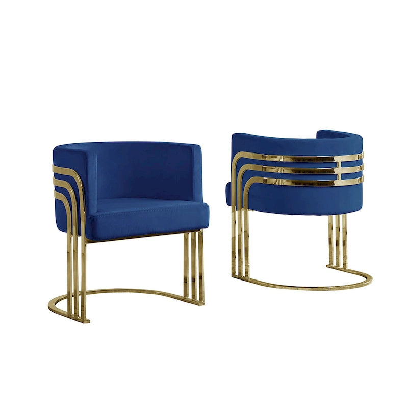 Velvet Barrel Accent Chair with Gold Base (Single)