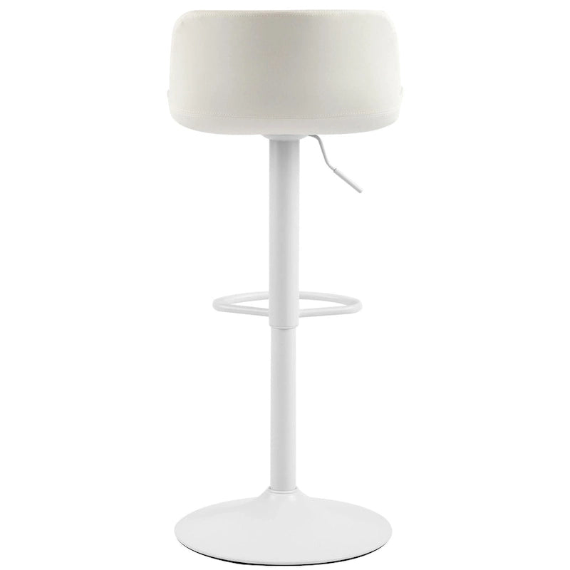 Black PU Leather Adjustable Barstool with Diamond Stitching - Set of 2, 22-30.5" Height