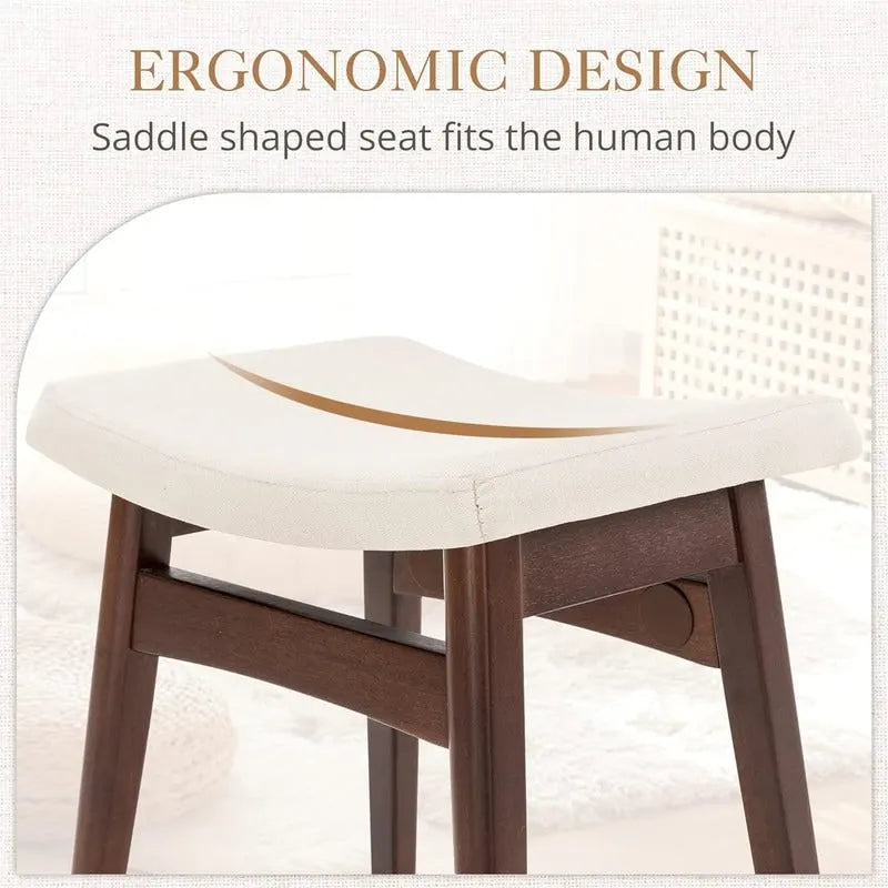 Saddle Cushion Vanity Stool - 17.83D x 12.4W x 16.53H