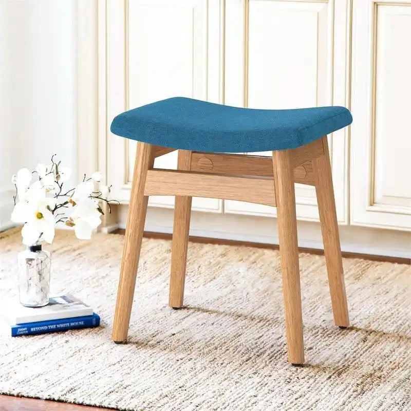 Saddle Cushion Vanity Stool - 17.83D x 12.4W x 16.53H
