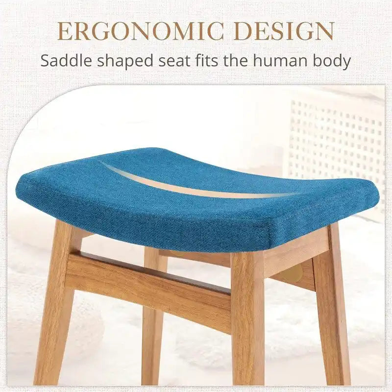 Saddle Cushion Vanity Stool - 17.83D x 12.4W x 16.53H
