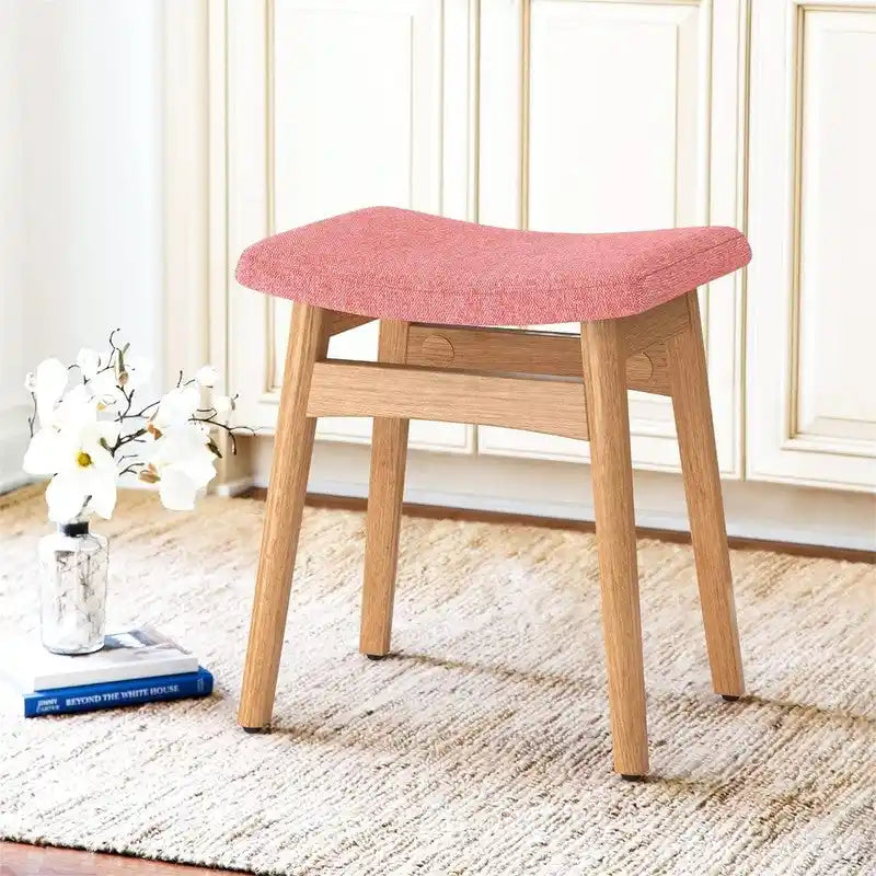 Saddle Cushion Vanity Stool - 17.83D x 12.4W x 16.53H