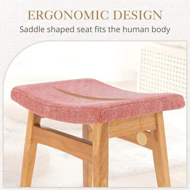 Saddle Cushion Vanity Stool - 17.83D x 12.4W x 16.53H