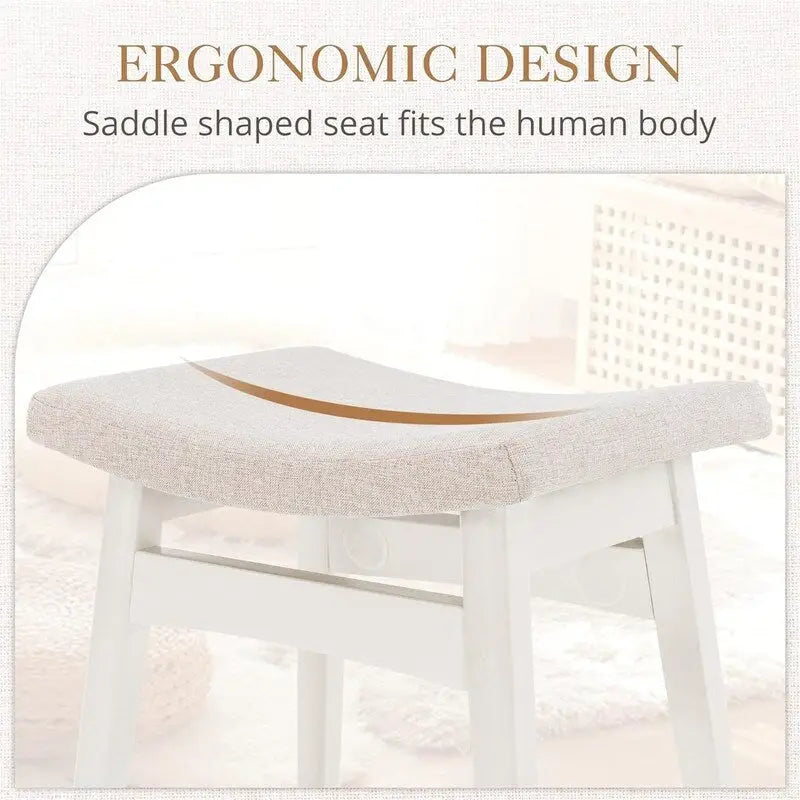 Saddle Cushion Vanity Stool - 17.83D x 12.4W x 16.53H