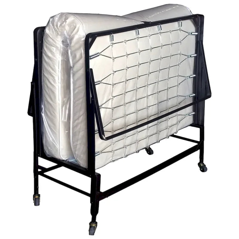 Contemporary Black 48" Steel Rollaway Bed with Mattress