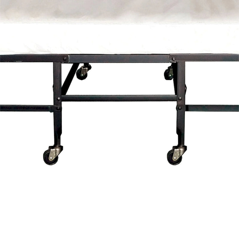 Contemporary Black 48" Steel Rollaway Bed with Mattress