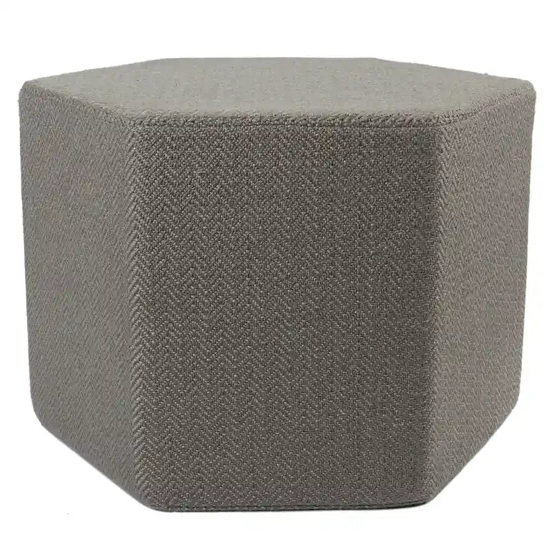 Solid Gray Hexagon Pouf / Floor Pillow