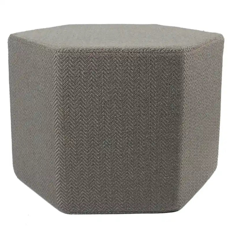 Solid Gray Hexagon Pouf / Floor Pillow