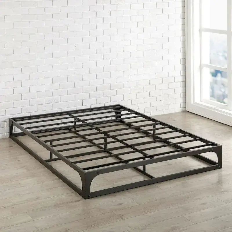 Full Size Low Profile Metal Platform Bed Frame - No Box Spring Needed, Black