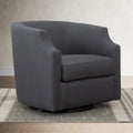 Linen Swivel Glider Barrel Chair - Natural, 29.3L x 30.5W x 29.5H