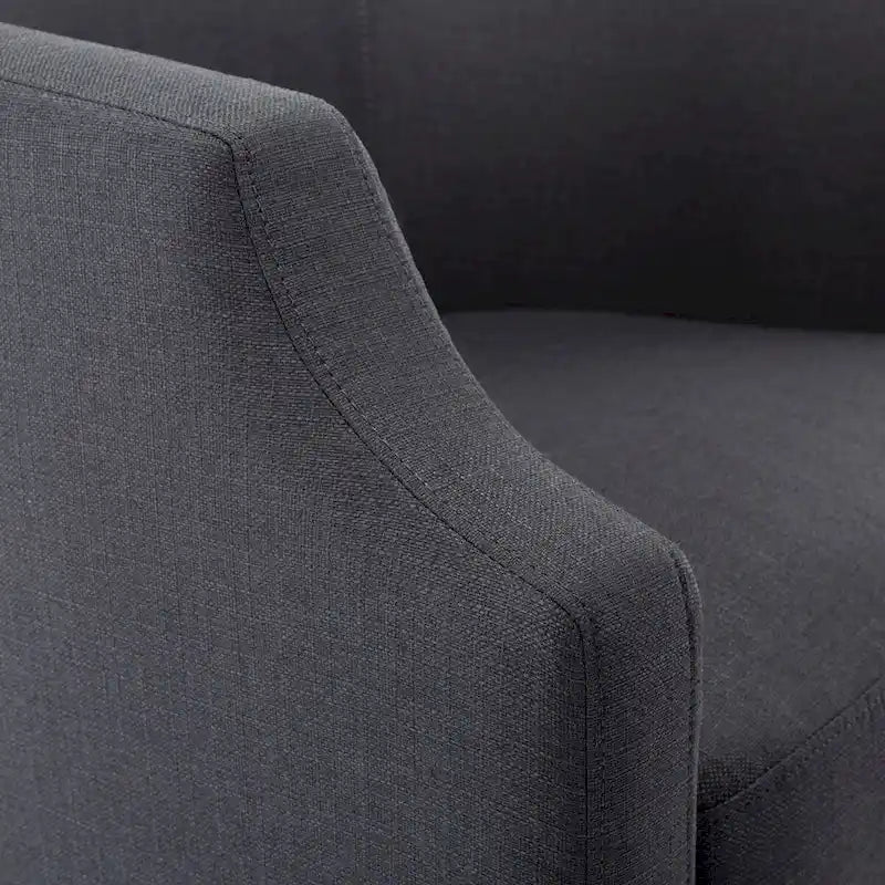 Linen Swivel Glider Barrel Chair - Natural, 29.3L x 30.5W x 29.5H